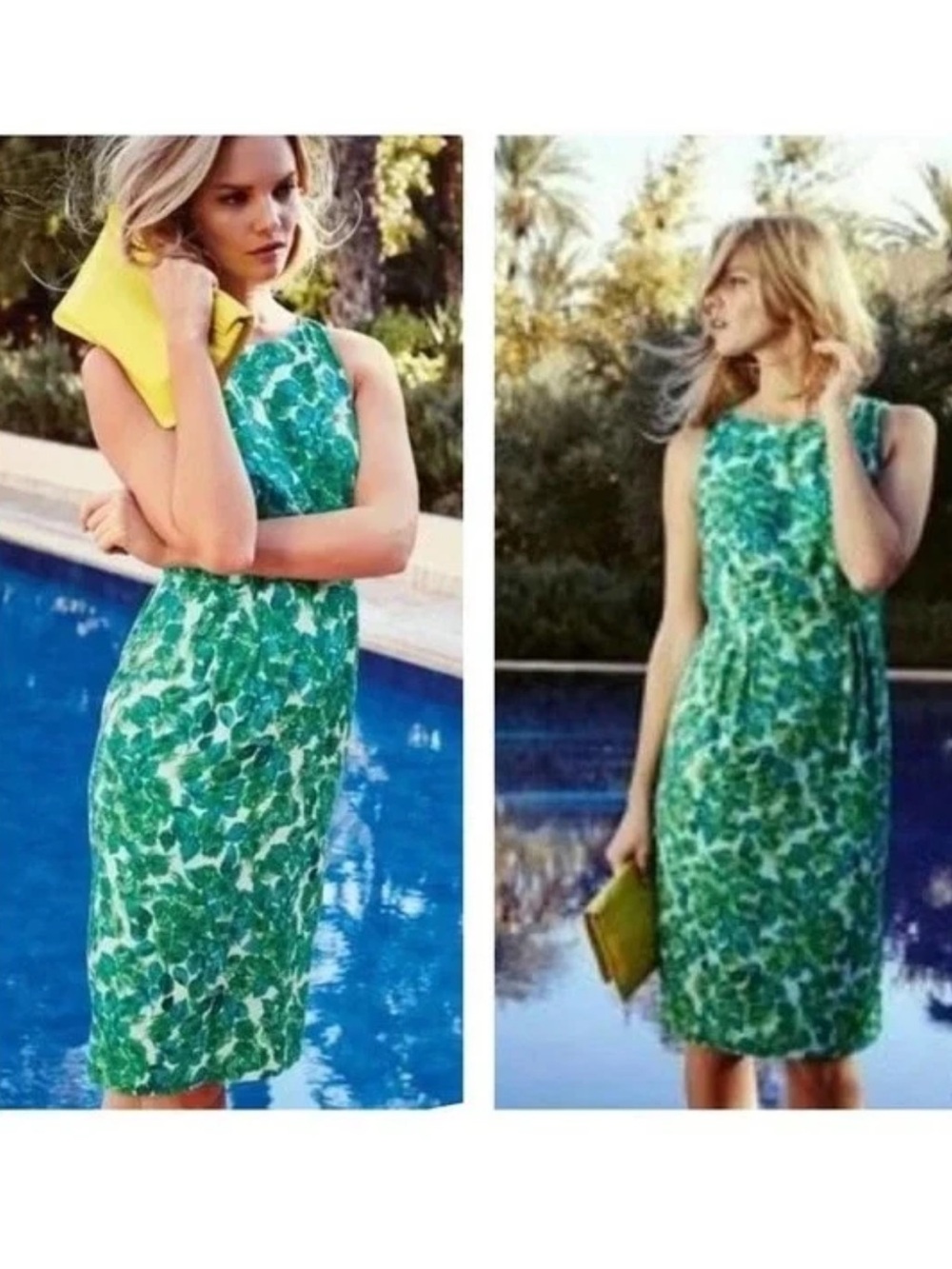 BODEN silk blend floral midi dress
